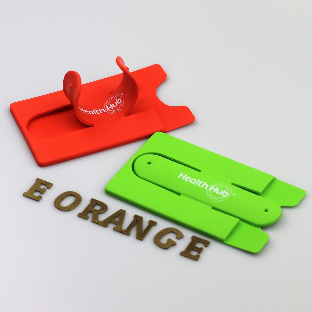 2 in 1 Silicon Phone Stand with Cardholder smart Wallet customised logo print giftaway