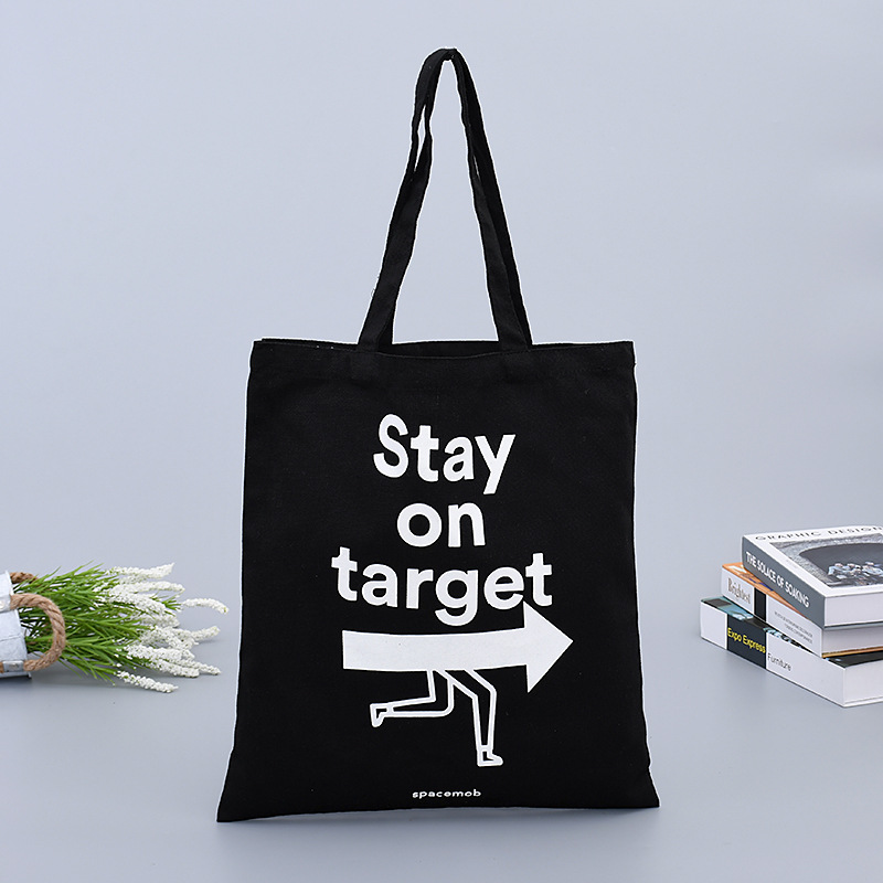 Black Classic Canvas Tote Bag customised logo print singapore corporate gift event