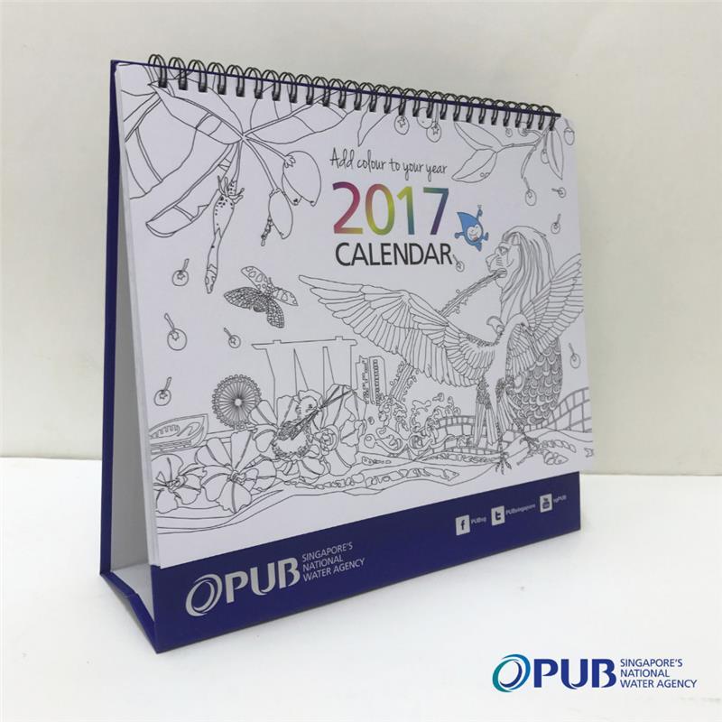 Customise print Custom Desk Calendars logo singapore wholesale bulk eco-freindly 