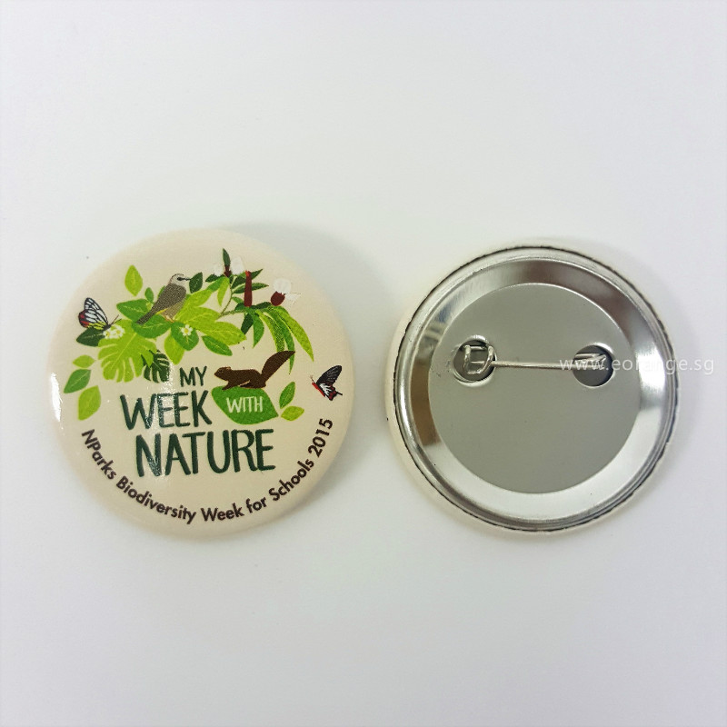 Customised Button Badge for event giveaway with logo print to promote product and services