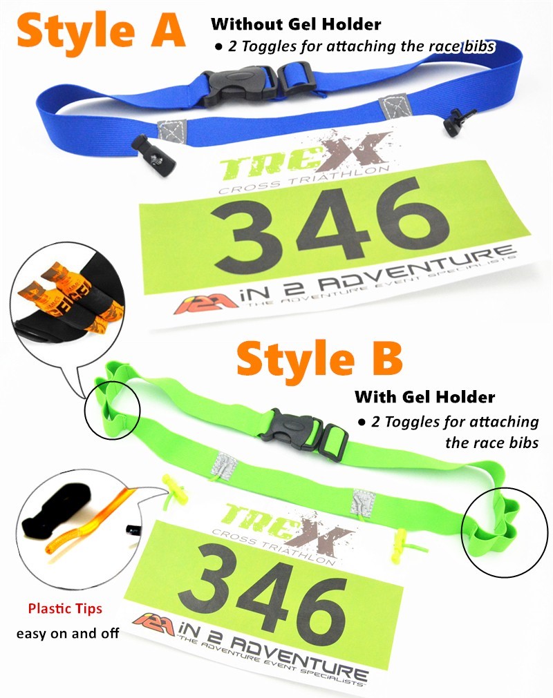 Race Number Bib Gel Belt 