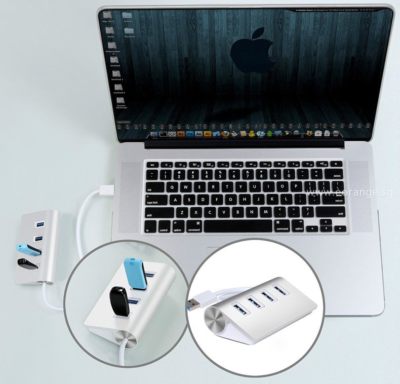 4-Port Aluminum Wave USB Hubs