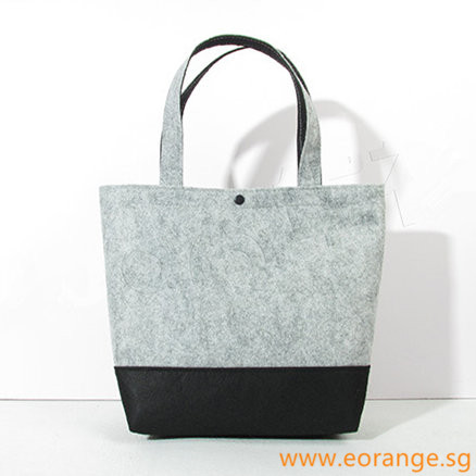 Two-Tone Felt Mandarin Orange Carrier Bag