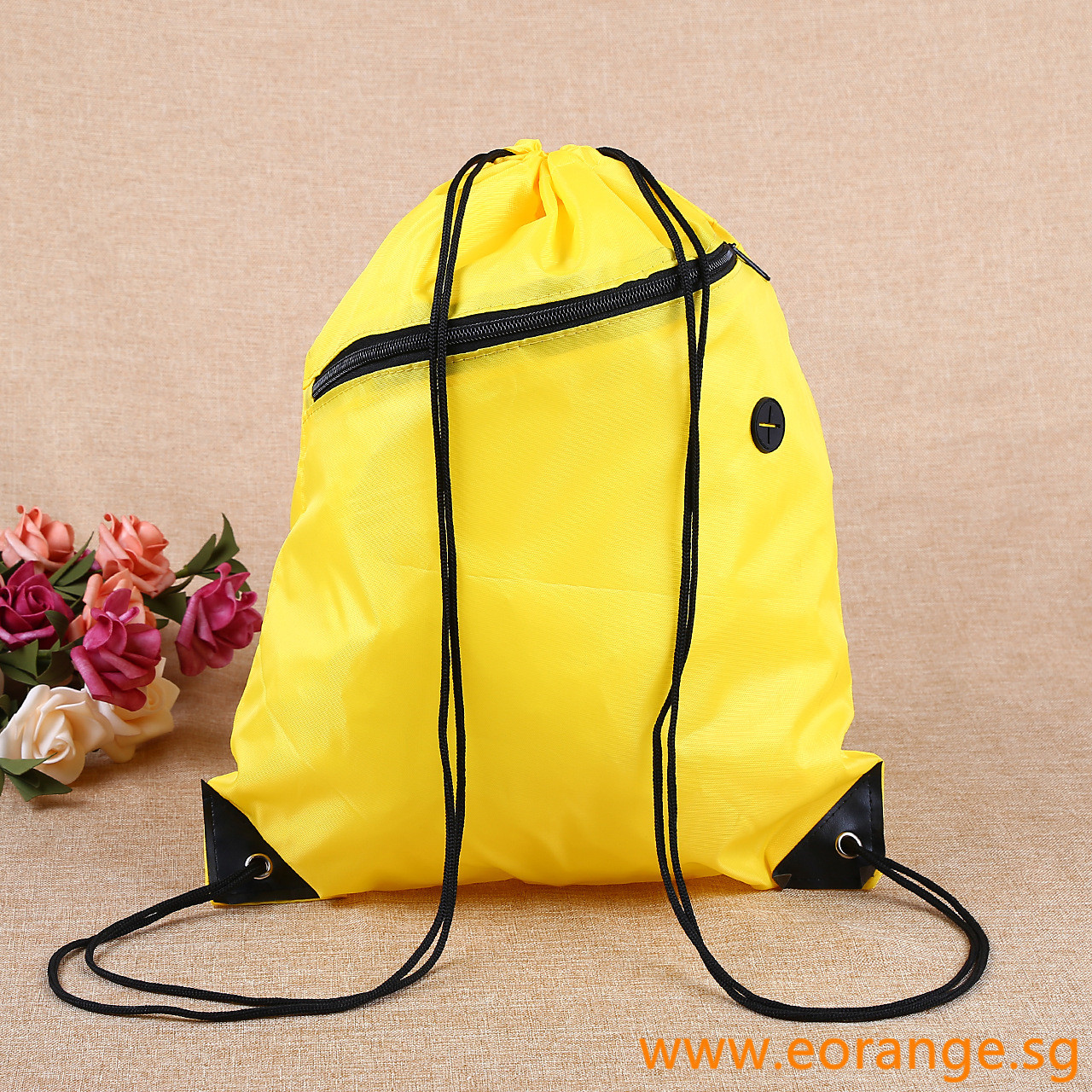 Drawstring Backpacks with Pocket and Earphone Slot