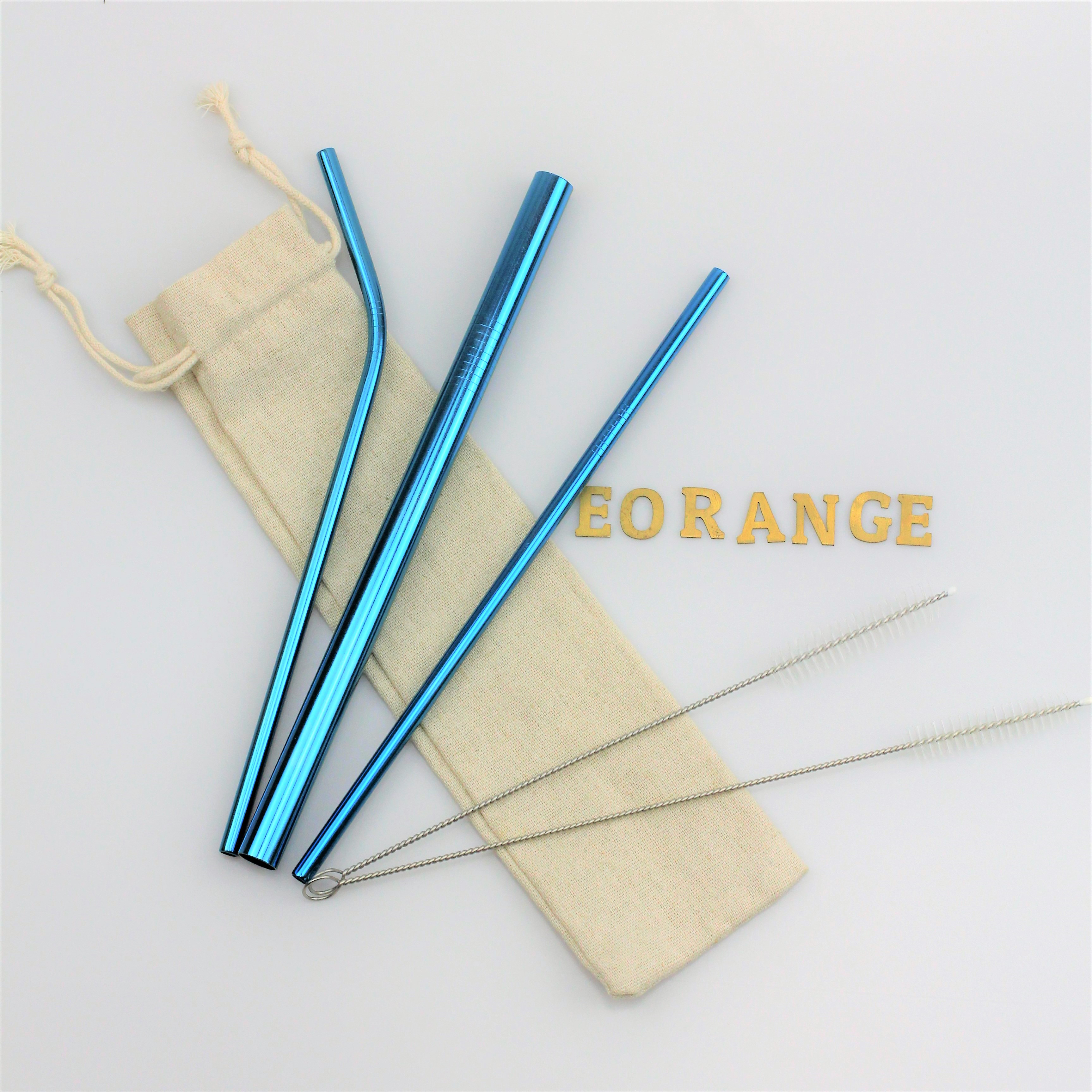 Reusable Stainless Steel Metal Straw Set