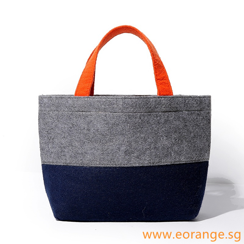 Two-Tone Felt Mandarin Orange Carrier Bag