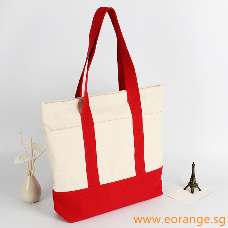 Two-Tone Coloured Canvas Tote Bag