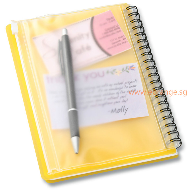 A5 Notebook with PVC Zipper Pocket Sleeve Pouch